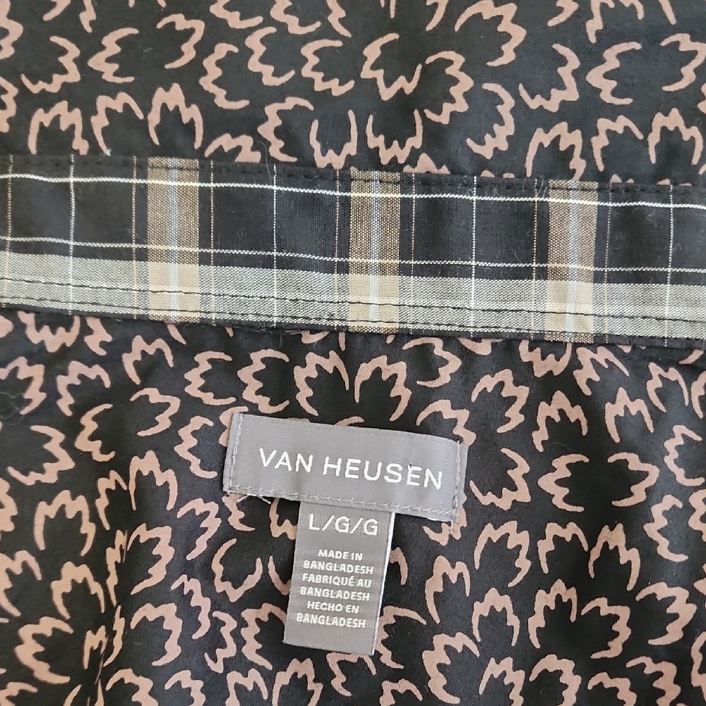 Van Heusen Black and Brown Patterned Button Down Shirt - Picture 9 of 16